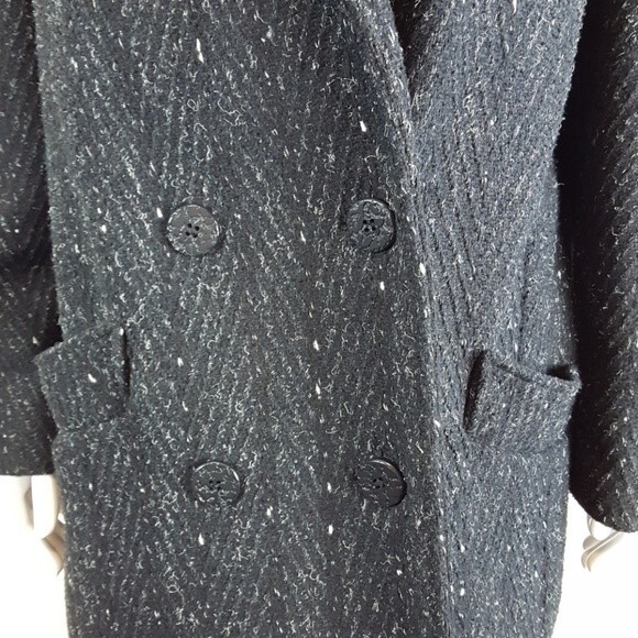 Vintage 80's Weather Wise Black Pea Coat - Picture 6 of 8